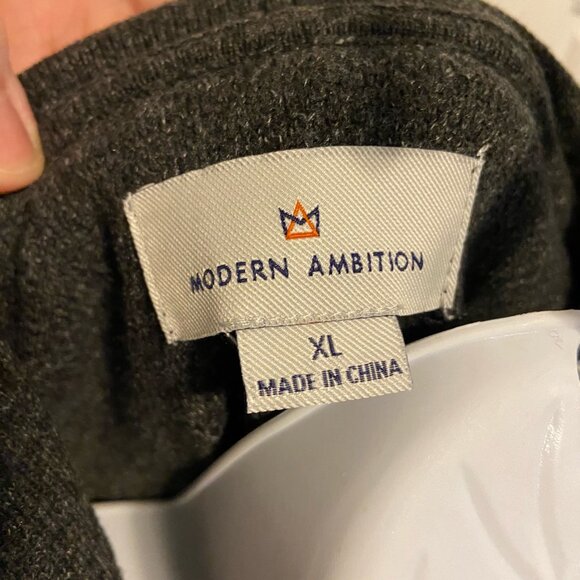 Modern Ambition Charcoal Full Zip Hoodie Sweater-Knit Jacket XL - Picture 3 of 4